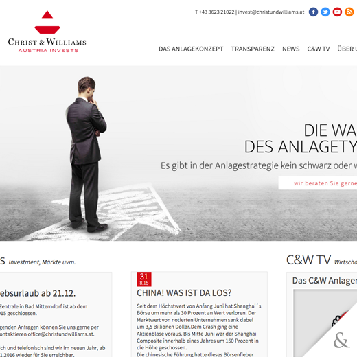 Christ & Williams – Austria Invests - Die Website
